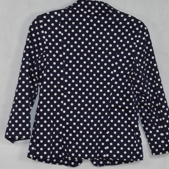 Blue/White Polka Dot blazer SZ S/P Parisian - Picture 7 of 7
